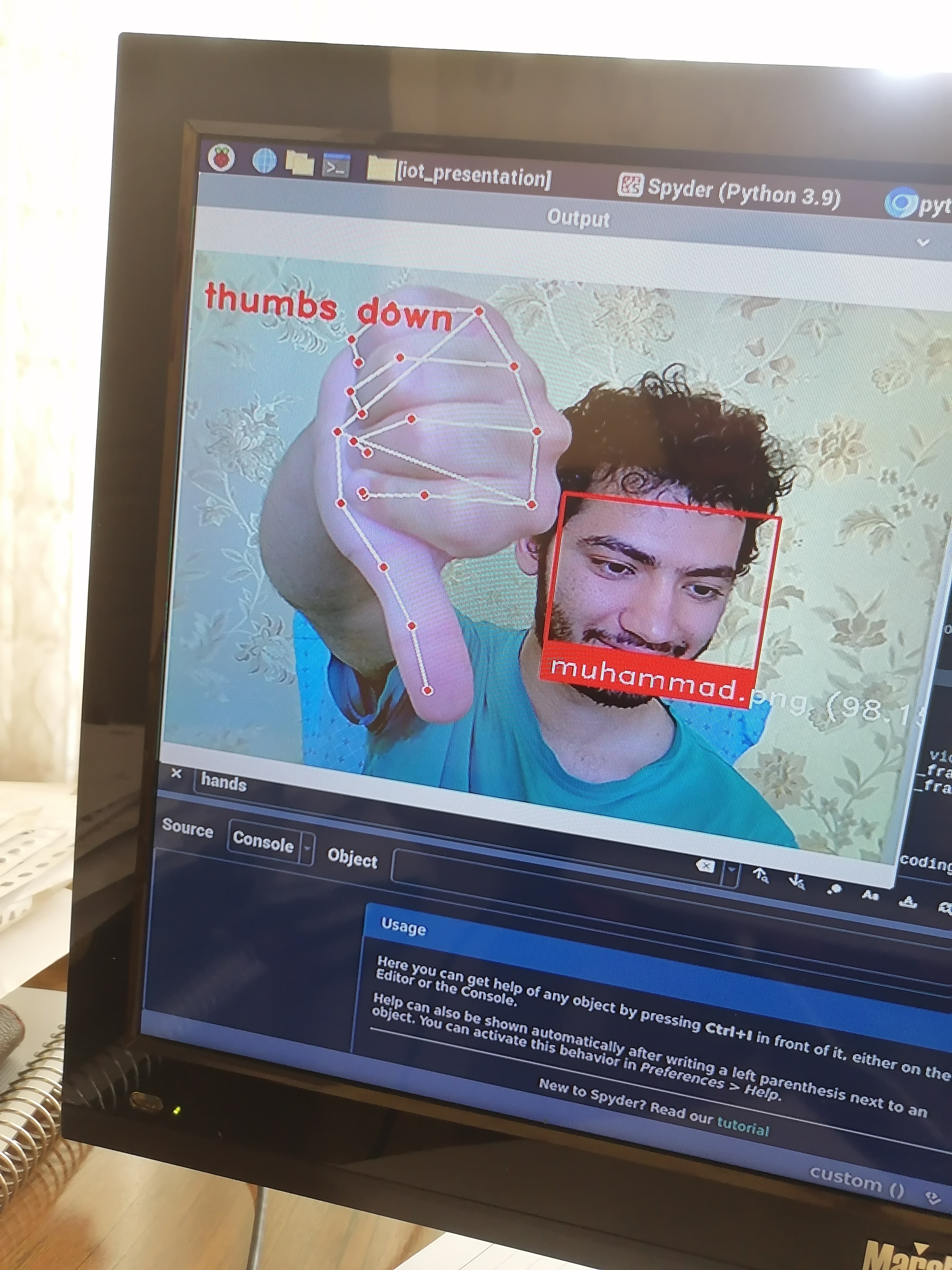 Gesture recognition output